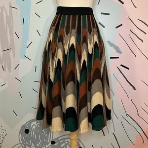90’s Anthropologie 70’s-inspired Knit Circle Midi Skirt